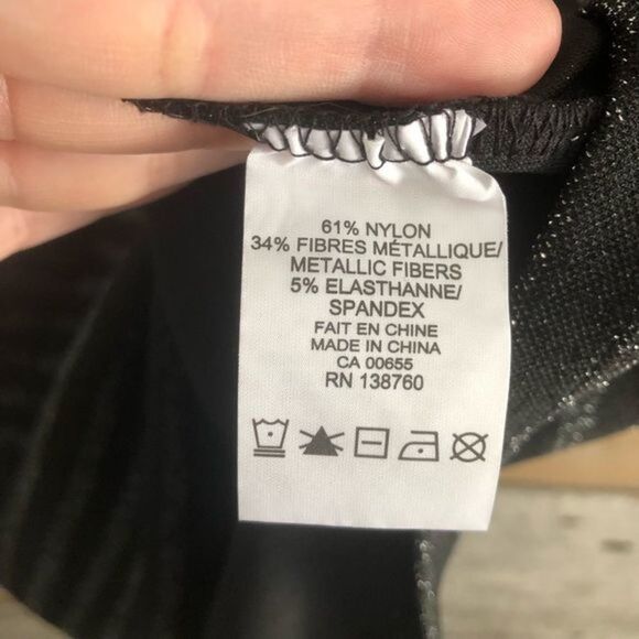 MICHEL Studio plus size 1X black and silver long drop shoulder sweater - Picture 6 of 6